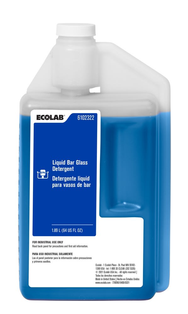 GuestSupply US | Ecolab® Liquid Bar Glass Detergent, 64oz, #6102322
